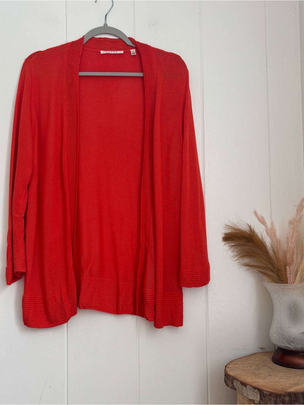 Cyrus Open-Front Orange Women's Cardigan